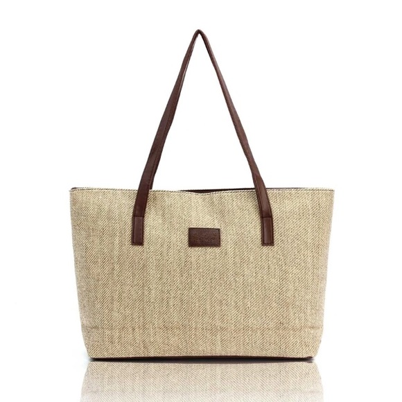 🆕 Designer Tote woven Linen ☄️Everyday bag 🏝👙 - Picture 2 of 6