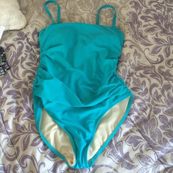 Turquoise one piece swim suit