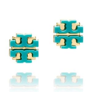 Tory Burch Small T-logo Stud in Turquoise