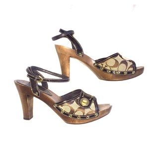 Coach wooden heels