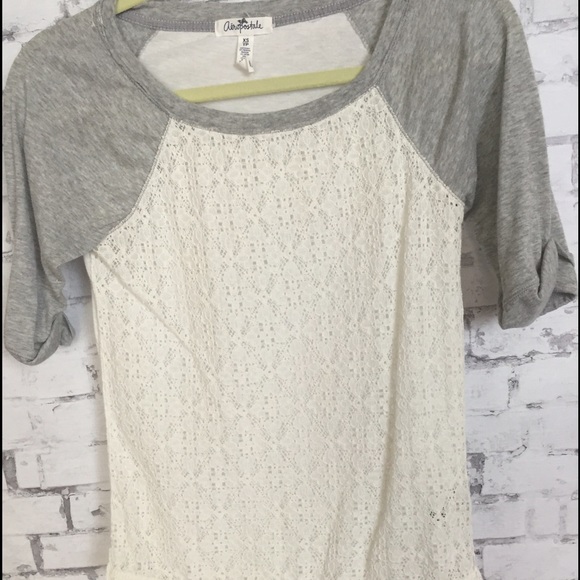 Floral lace baseball tee- Aeropostale