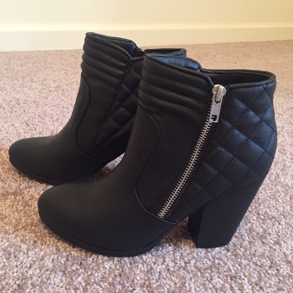 Faux Leather Black Booties