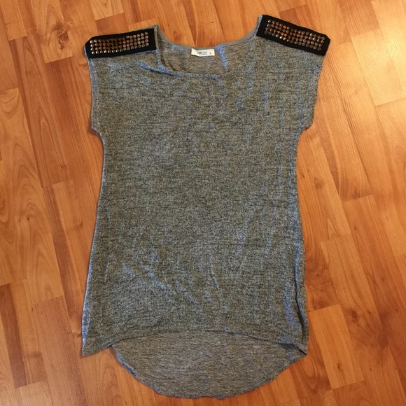 Spiked embellished knit top