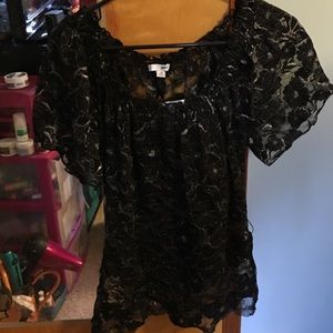 Black short sleeved dress shirt