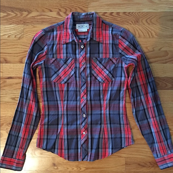 Obey Plaid Button Down