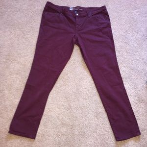 Mossimo Burgundy Skinny Jeans Size 16