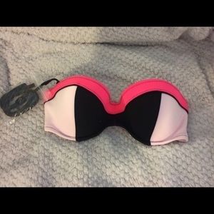 Black and hot pink Victoria's Secret bikini top