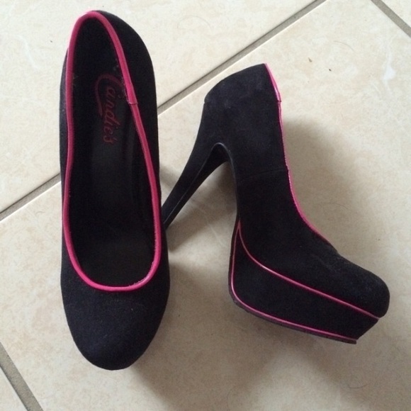 Black & Pink Platform Heels