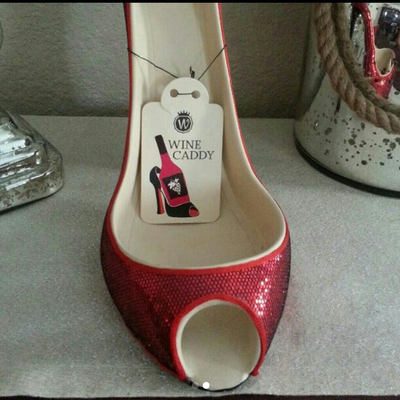 Red shoe wine bottle holder - Picture 2 of 2