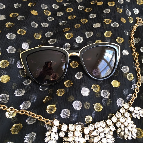 April Spirit Accessories - Gold rimmed black large sunglasses