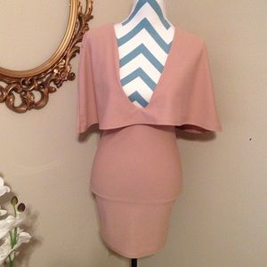 Missguided plunge neck line cape dress