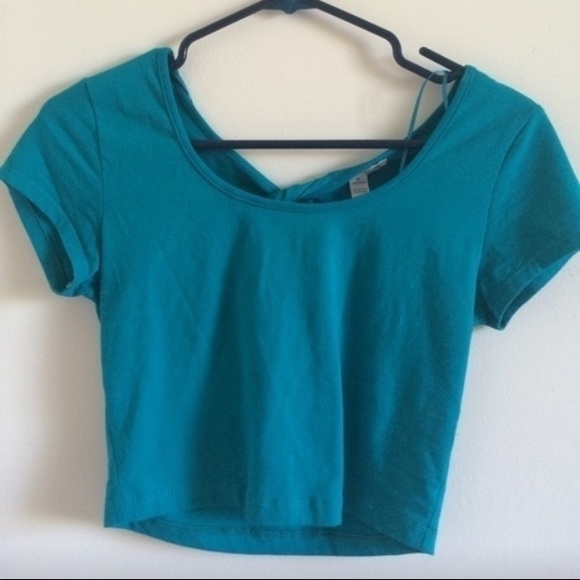 Blue Bow Crop Top