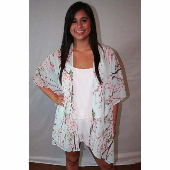 Mint and Cherry Kimono