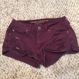 American Eagle burgundy shortie