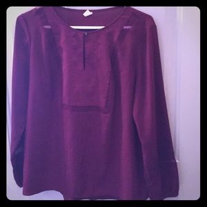 Old Navy Burgundy blouse with pretty lace detail