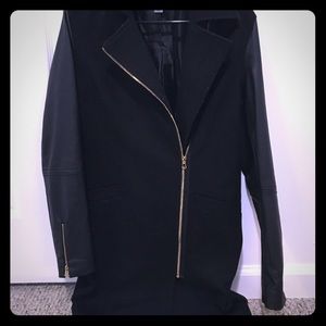 DKNY asymmetrical zip pea coat