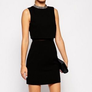 ASOS Tall Embellished Collar Stand Dress 12