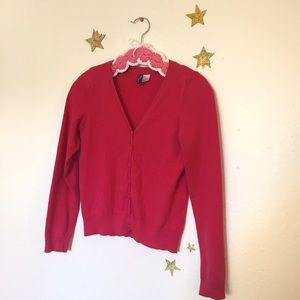Pink/red cardigan