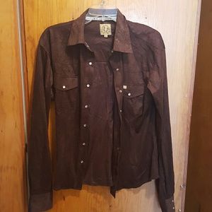 Brown button up