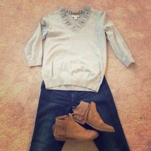 Grey sweater top - LOFT