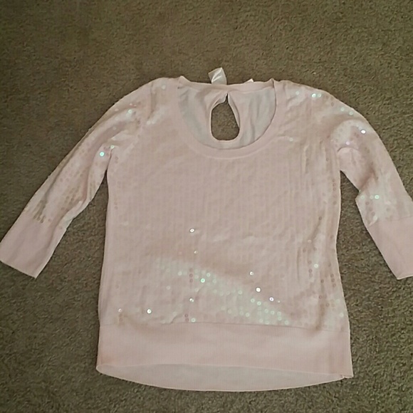 Pink blouse w/ sequin front and sleeves