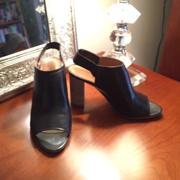 Kate Spade Saturday Mules Wooden Heel Black 6.5