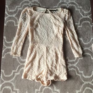 Open back lace romper