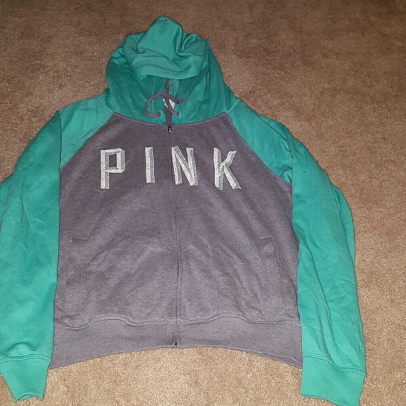 Pink zip up sweater