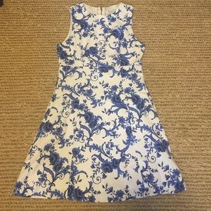 Blue floral peplum dress