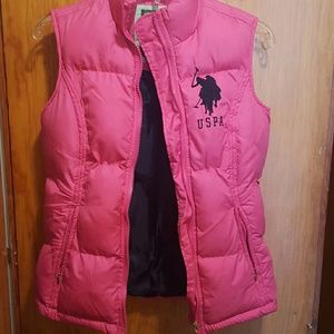 Pink quilted vest