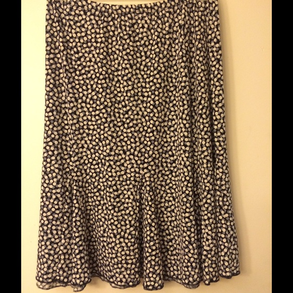 Mini Flair Above Knee Black &White Dot Skirt