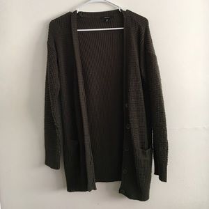 Forever21 Forest Green Knit Cardigan
