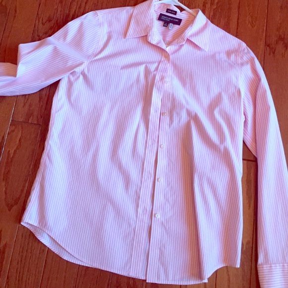 Jones New York signature pink and white pinstripe