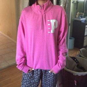 Pink half zip sweater from pink