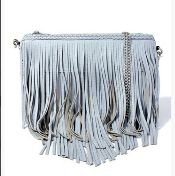 Boutique  Handbags - GRAY FRINGE CROSSBODY BAG