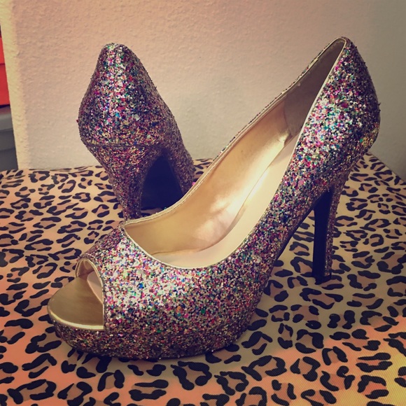 Candies multi glitter heel