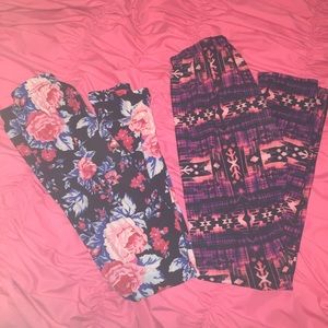 Floral and Neon Aztec Legging Bundle