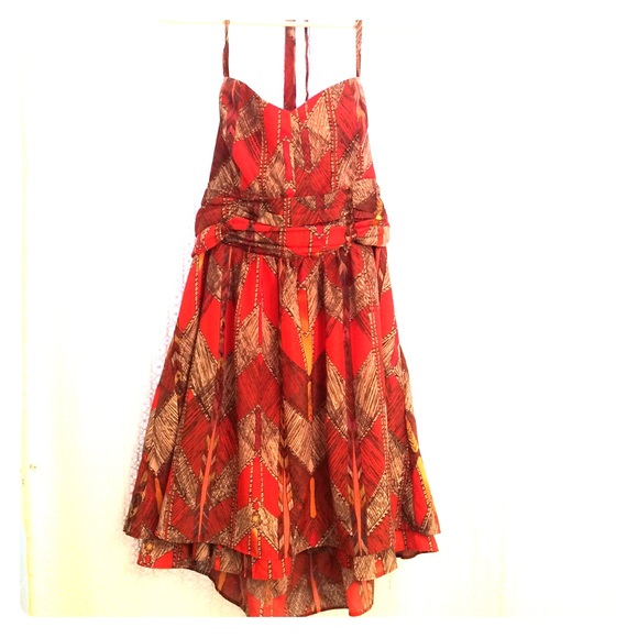 Guess Dress- Halter style with fun red design