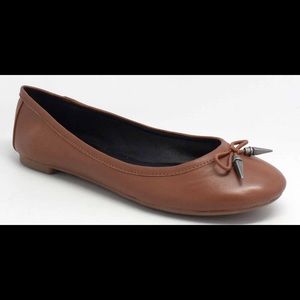 Ali leather ballet flats caramel tan brown colored