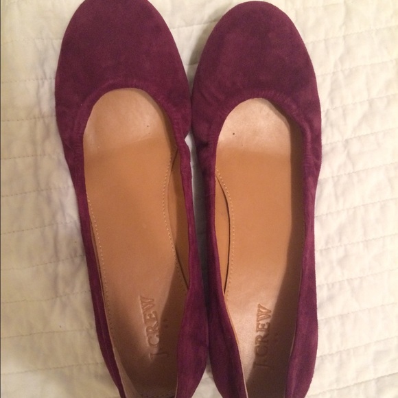 J. Crew maroon/purpley red suede rounded toe flats