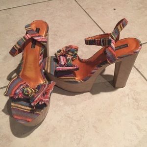 Multicolor Heeled Sandals