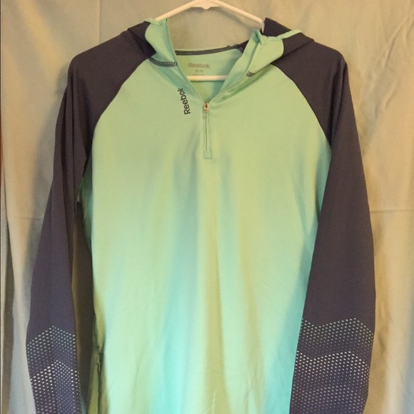 Reebok Athletic Hooded Long Sleeve Top Mint/Gray