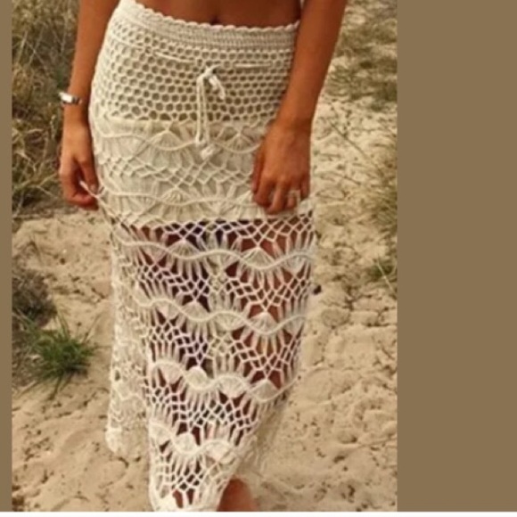Macrame' Crochet Maxi Skirt Size XS-Medium New - Picture 2 of 4