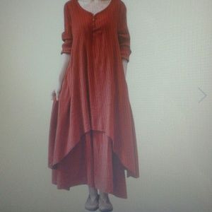 SOLD!   Deep red layered Boho maxi dress.XL