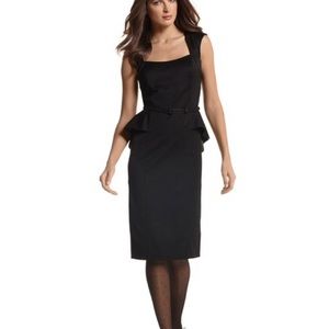 White House Black Market FAILLE PEPLUM DRESS LBD