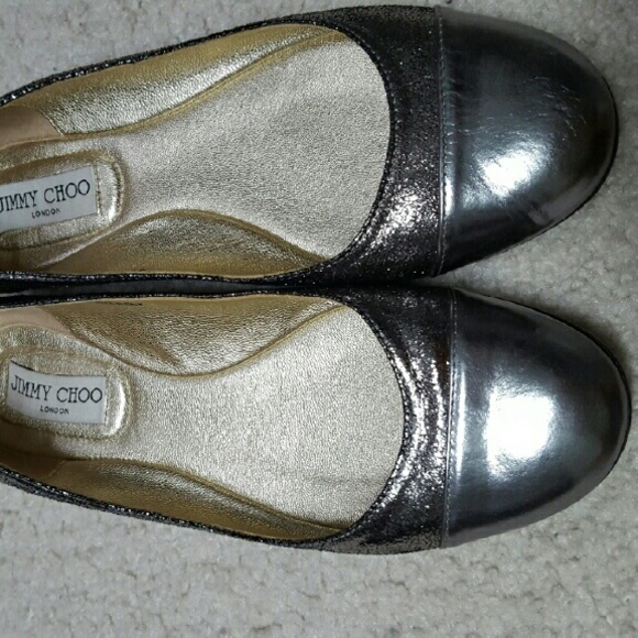 Authentic Jimmy Choo GLITTER SKIMMER FLATS - Picture 2 of 4