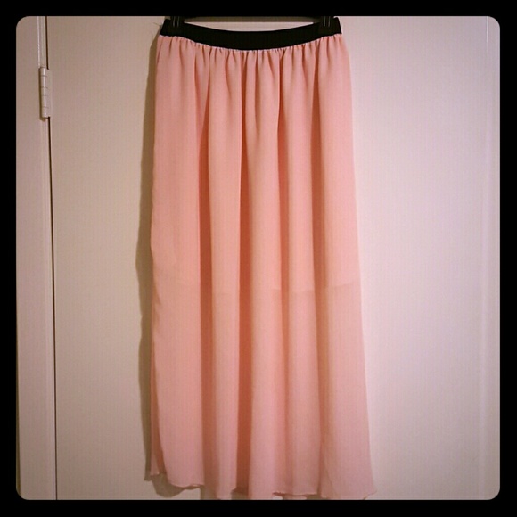 Pink maxi skirt