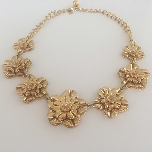 Kate Spade gold flower statement necklace