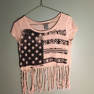 American flag crop top- xsmall