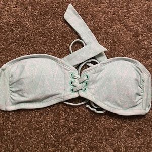 Real & white bandeau swim top